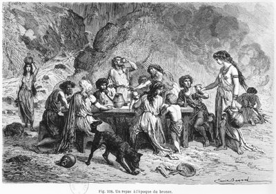 A Meal During the Bronze Age, Illustration from 